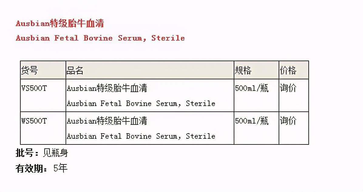 细胞培养血清，基础与应用