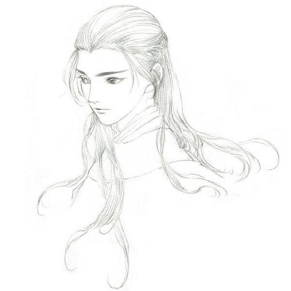 素描动漫美男，从线条到灵魂的完美塑造