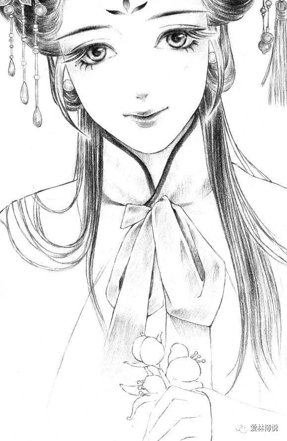 素描古风人物，探寻传统韵味与现代艺术的融合之美