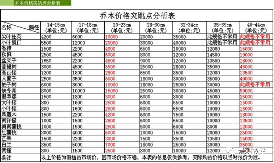 花木的品种与单价，探寻绿色经济的多元魅力
